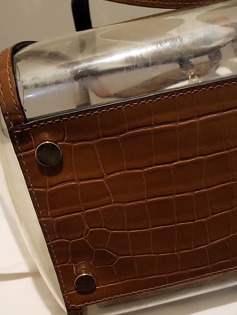 Michael Kors PVC Clear Tote Bag with Brown Croc-Effect - Picture 6 of 10